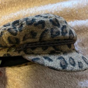 Brixton Ashland Baker Boy Cap in Leopard Size Small